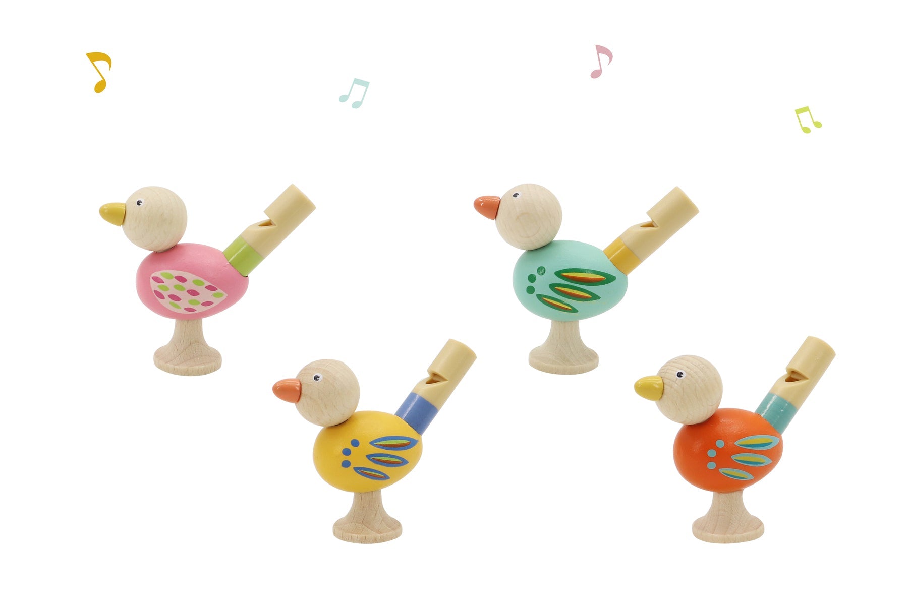 WOODEN BIRD WHISTLE SET OF 4 - Bamboo Sprout